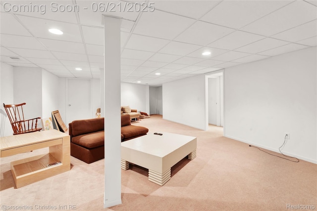 4768 Wendrick Dr, West Bloomfield, MI 48323 - carpeted living area with recessed lighting and baseboards