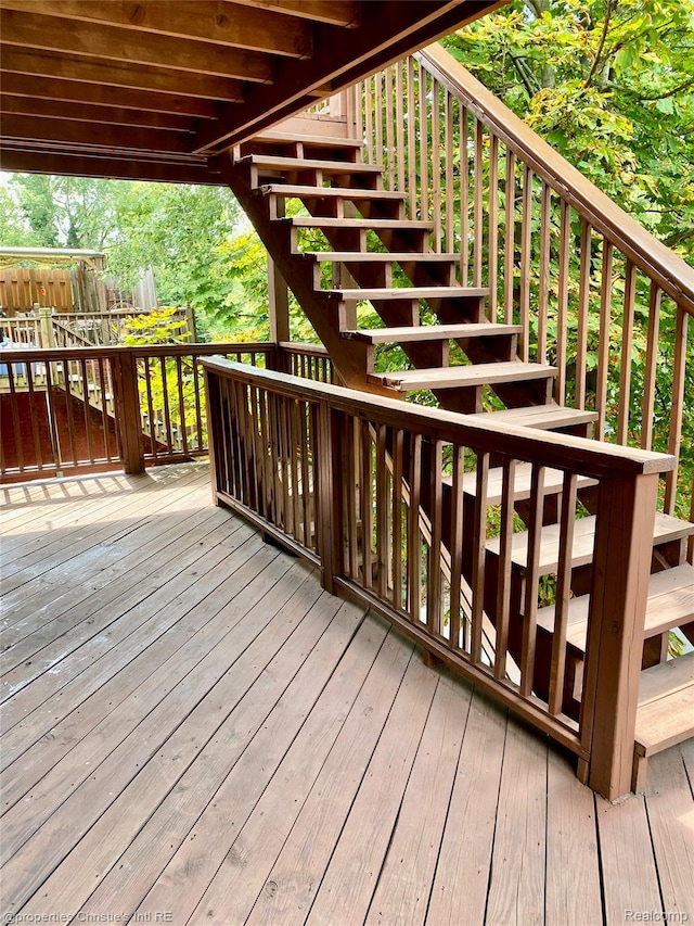 4751 Trumbull St, Detroit, MI 48208 - wooden deck with stairway