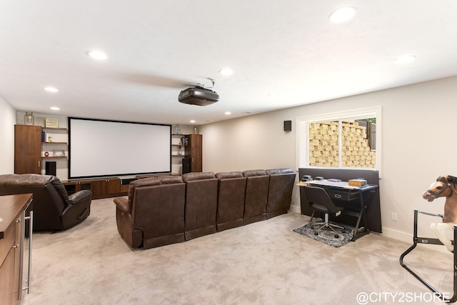 3905 Sunset Vw, Wayland, MI 49348 - cinema room featuring light carpet and recessed lighting