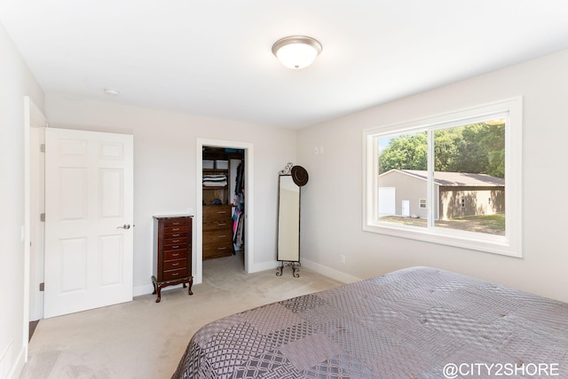 3905 Sunset Vw, Wayland, MI 49348 - bedroom with light colored carpet, a walk in closet, and a closet
