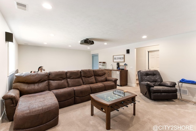 3905 Sunset Vw, Wayland, MI 49348 - living room with light colored carpet and recessed lighting