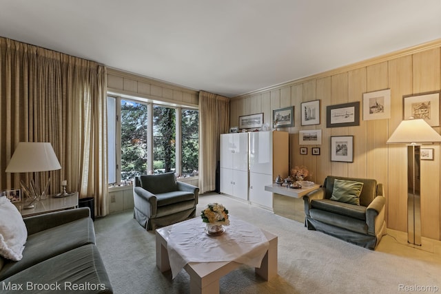 130 Endicott Rd, Bloomfield Hills, MI 48304 - living area featuring carpet flooring and wood walls