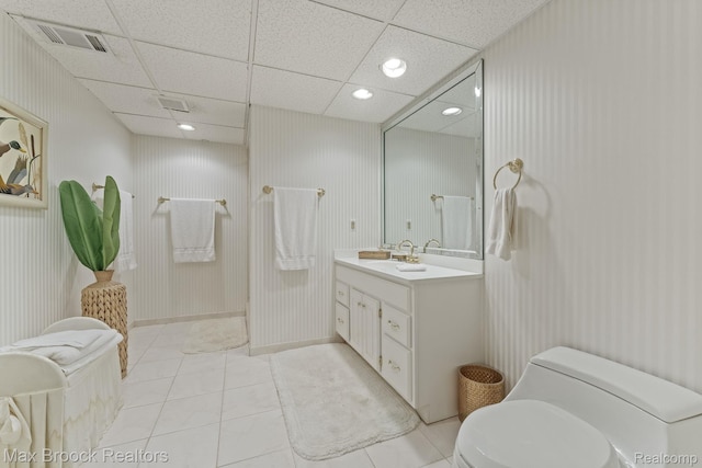 130 Endicott Rd, Bloomfield Hills, MI 48304 - bathroom with vanity, tile patterned floors, and recessed lighting