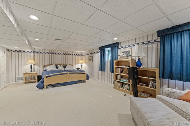 130 Endicott Rd, Bloomfield Hills, MI 48304 - bedroom featuring a paneled ceiling, carpet, and recessed lighting