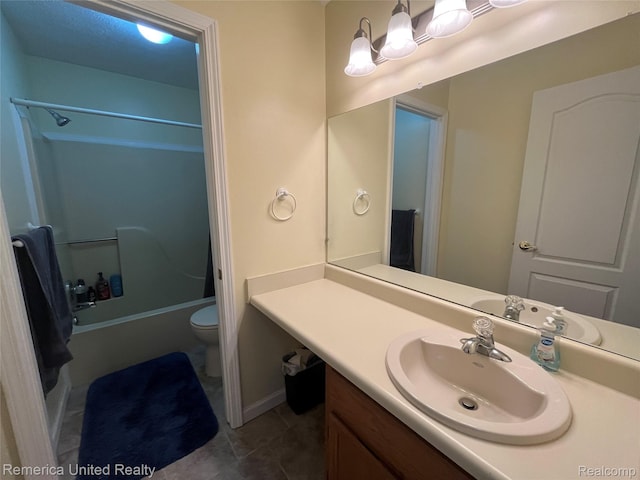 35754 Castlewood Ct, Westland, MI 48185 - bathroom with vanity, shower / washtub combination, and tile patterned flooring