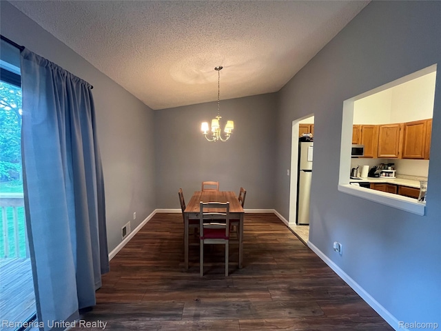 35754 Castlewood Ct, Westland, MI 48185 - dining space with a chandelier, plenty of natural light, dark wood-style flooring, and a textured ceiling