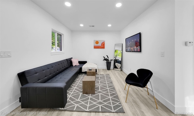 1641 Silman St, Ferndale, MI 48220 - living area featuring wood finished floors and recessed lighting