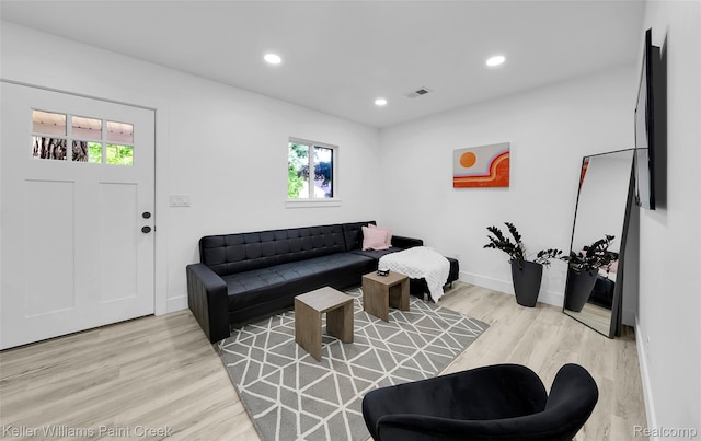 1641 Silman St, Ferndale, MI 48220 - living area featuring light wood-style floors, plenty of natural light, and recessed lighting