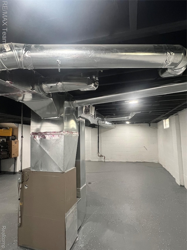 4064 Moore St, Inkster, MI 48141 - unfinished basement featuring heating unit