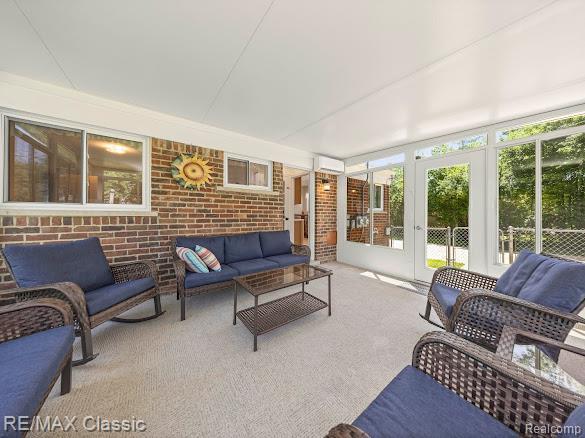 32354 Leelane, Farmington, MI 48336 - sunroom with an outdoor living space and french doors