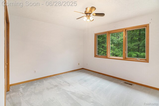 6375 Perryville Rd, Holly, MI 48442 - empty room with light carpet and ceiling fan