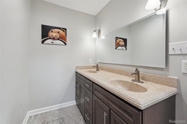 3395 W Maple Rd, Wixom, MI 48393 - bathroom featuring double vanity and marble finish flooring