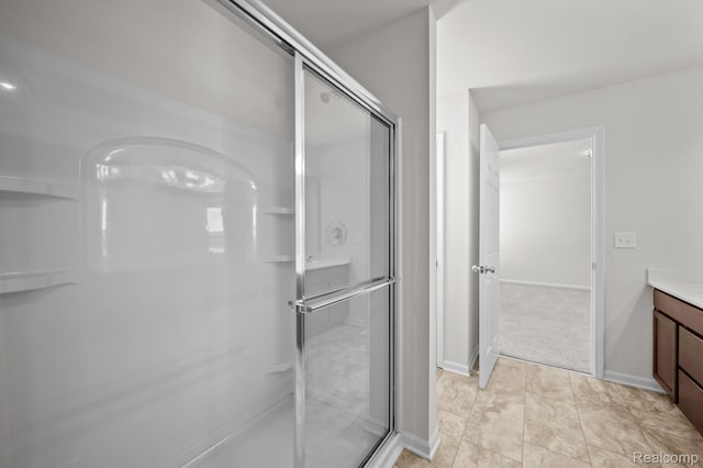 48495 Old Oak Trl, Van Buren, MI 48111 - full bathroom featuring vanity and a shower stall