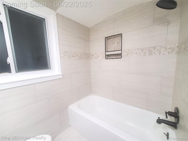 22221 Marlow St, Oak Park, MI 48237 - bathroom with tile walls and shower / washtub combination