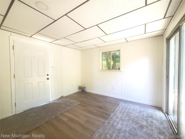 22221 Marlow St, Oak Park, MI 48237 - empty room featuring wood finished floors and a drop ceiling