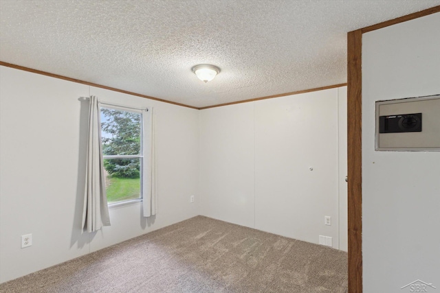 4150 Buzzell Rd, Gladwin, MI 48624 - empty room featuring crown molding, carpet, and a textured ceiling
