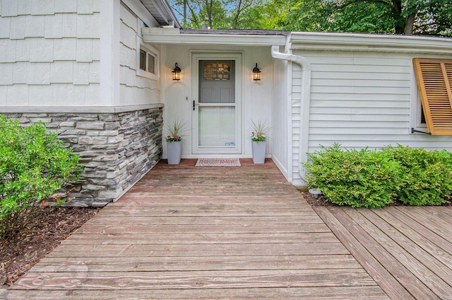 4449 Cordley Lake Rd, Pinckney, MI 48169 - doorway to property with stone siding