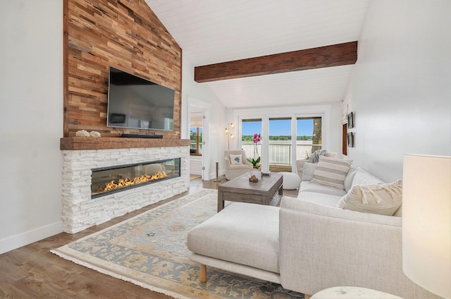 4449 Cordley Lake Rd, Pinckney, MI 48169 - living area featuring a fireplace and wood finished floors