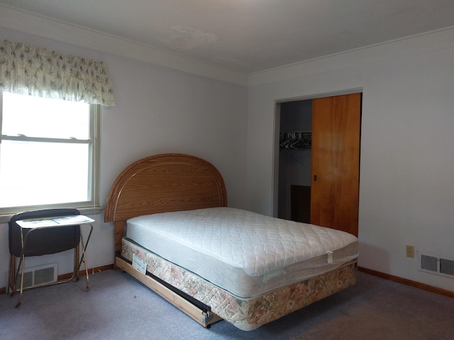 420 N 14th St, Niles, MI 49120 - carpeted bedroom with a closet and crown molding