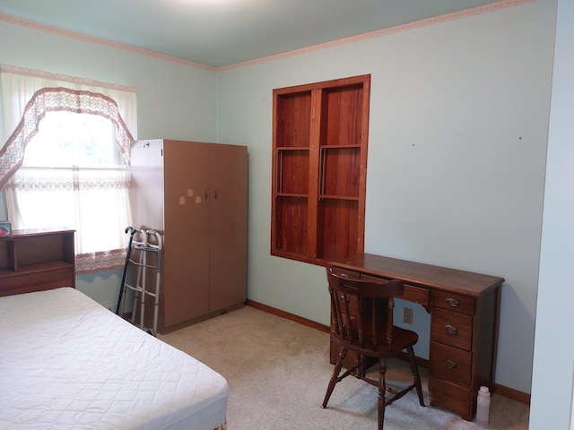 420 N 14th St, Niles, MI 49120 - bedroom featuring carpet floors, crown molding, and a desk