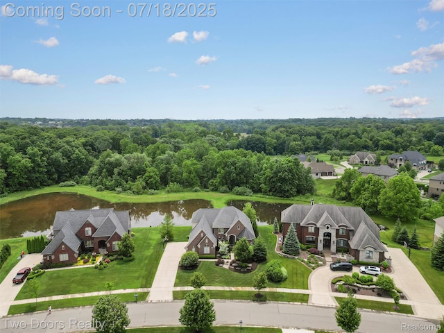 3551 Royal Berkshire Ln, Oakland, MI 48363 - drone / aerial view of a nearby body of water and a heavily wooded area
