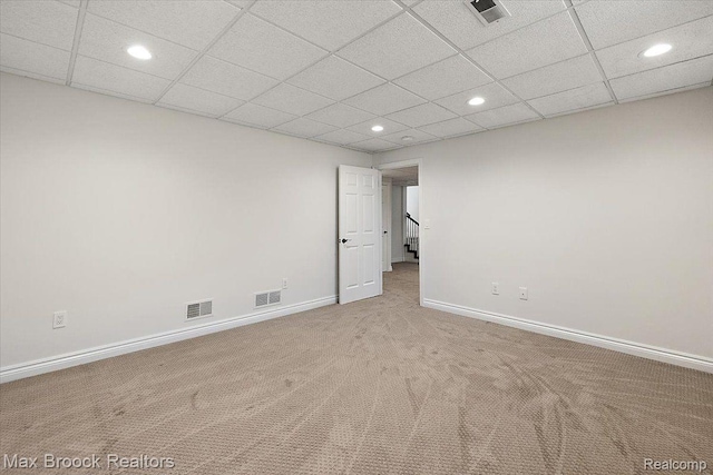 855 Wallace St, Birmingham, MI 48009 - carpeted empty room featuring recessed lighting and a paneled ceiling