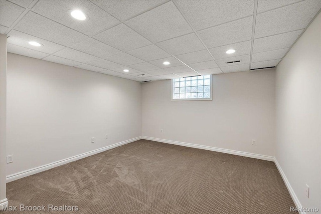 855 Wallace St, Birmingham, MI 48009 - below grade area featuring carpet and recessed lighting
