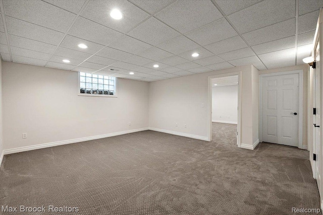855 Wallace St, Birmingham, MI 48009 - below grade area with dark carpet and recessed lighting