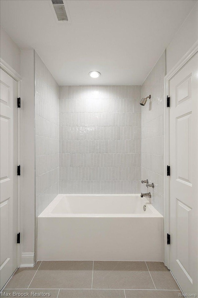 855 Wallace St, Birmingham, MI 48009 - full bathroom featuring tile patterned floors,  shower combination, and recessed lighting