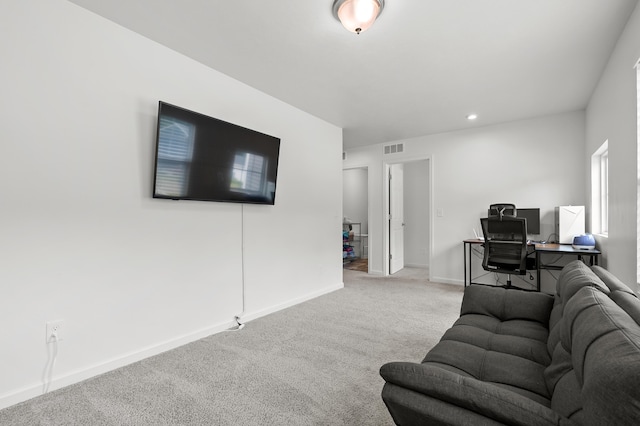 25596 Forest Ln, Mattawan, MI 49071 - living room featuring carpet, an office area, and recessed lighting