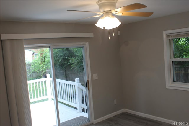 20153 Hartwell St, Detroit, MI 48235 - spare room featuring wood finished floors and a ceiling fan
