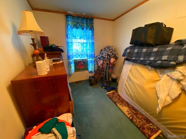 5424 Hughes Rd, Lansing, MI 48911 - bedroom featuring carpet flooring and crown molding
