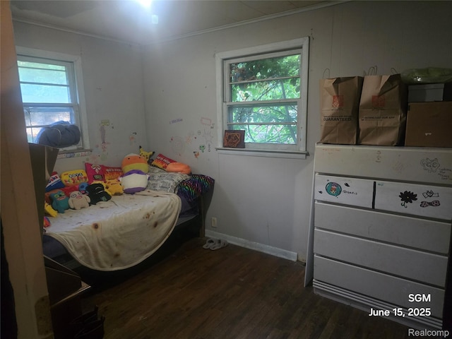 3145 Raywood St, Flint, MI 48504 - bedroom featuring ornamental molding, multiple windows, and dark wood finished floors