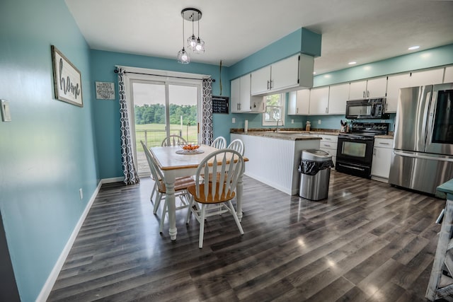 68026 Union Rd S, Union, MI 49130 - dining space featuring dark wood finished floors and recessed lighting