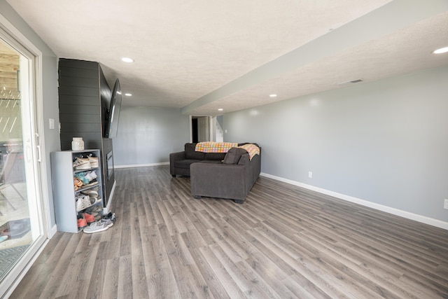 68026 Union Rd S, Union, MI 49130 - living room featuring light wood-type flooring and recessed lighting