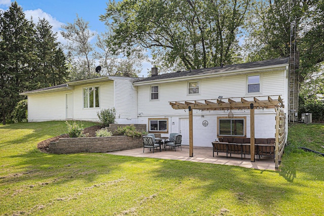 8565 Rives Junction Rd, Rives Junction, MI 49277 - back of house with a pergola, a patio, and a lawn