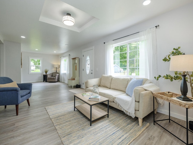 520 Della St, Portage, MI 49002 - living room with light wood-style flooring and recessed lighting