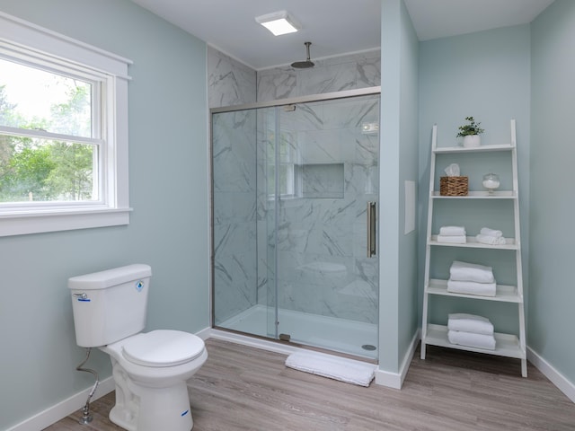520 Della St, Portage, MI 49002 - full bath featuring a marble finish shower and wood finished floors