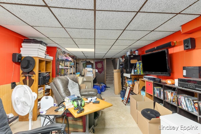 10201 Fillmore St, Zeeland, MI 49464 - finished basement featuring a paneled ceiling