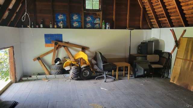 511 E Main St, Morenci, MI 49256 - misc room with hardwood / wood-style floors and vaulted ceiling