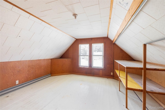 29463 Sibley Rd, Romulus, MI 48174 - additional living space with vaulted ceiling and wood walls