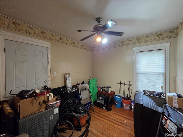 19466 Packard St, Detroit, MI 48234 - interior space featuring wood finished floors and a ceiling fan