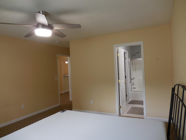 8103 Robinbrook St, Richland, MI 49083 - unfurnished bedroom featuring carpet floors, ceiling fan, and connected bathroom