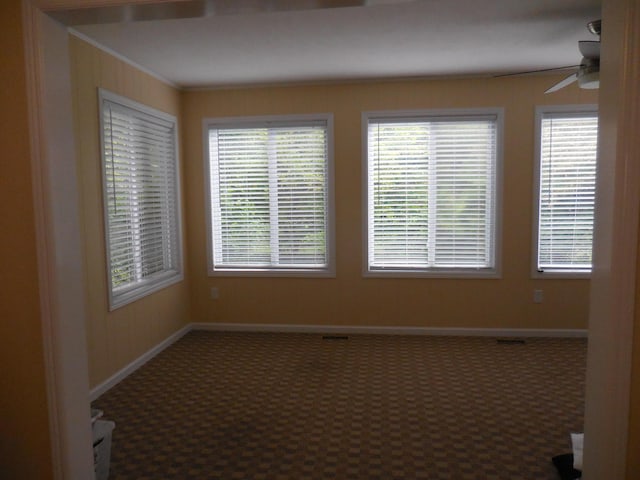 8103 Robinbrook St, Richland, MI 49083 - spare room with carpet floors, a ceiling fan, plenty of natural light, and ornamental molding