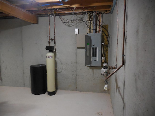 8103 Robinbrook St, Richland, MI 49083 - unfinished below grade area featuring a water softener and electric panel