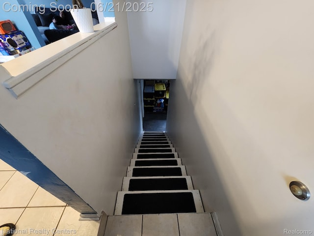1693 Marion Ave, Lincoln Park, MI 48146 - staircase featuring tile patterned floors