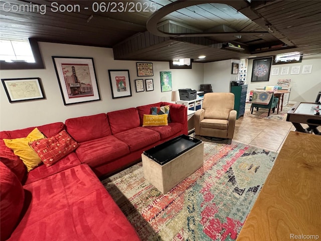 4235 Bacon Ave, Berkley, MI 48072 - living room with wood ceiling