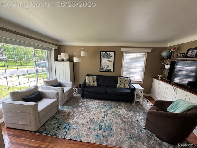 4235 Bacon Ave, Berkley, MI 48072 - living room featuring wood finished floors and baseboards