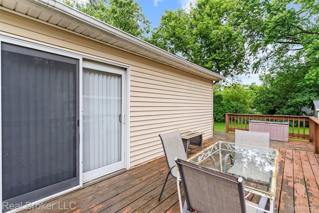1059 Morris Hills Pkwy, Mount Morris, MI 48458 - wooden deck with outdoor dining area