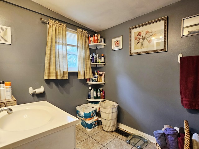 209 Sarah St, Adrian, MI 49221 - bathroom with tile patterned floors and a sink